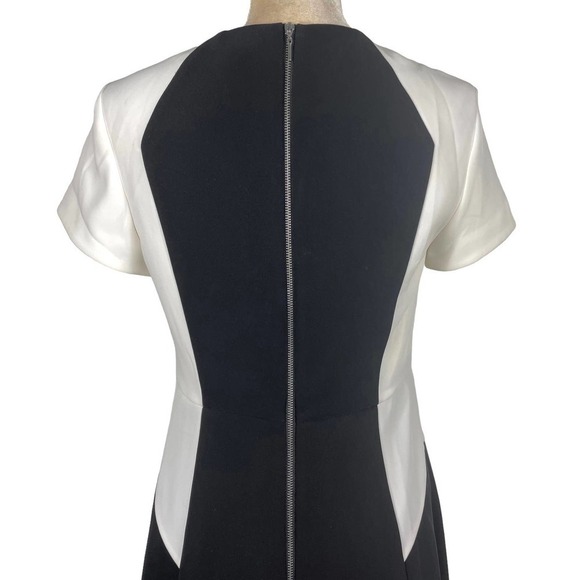 Rebecca Taylor Flutter Fit Flair Black & White Mini Dress Size 6 Cocktail Office - Picture 6 of 8